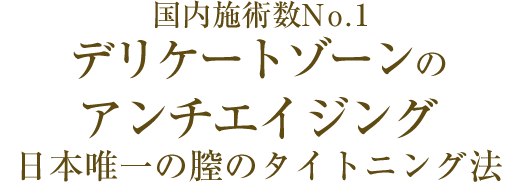 膣のアンチエイジング日本唯一の膣縮小専用機